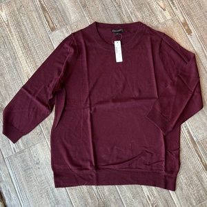 JCrew Merino Wool Tippi Sweater, XL, Wine/Cabernet